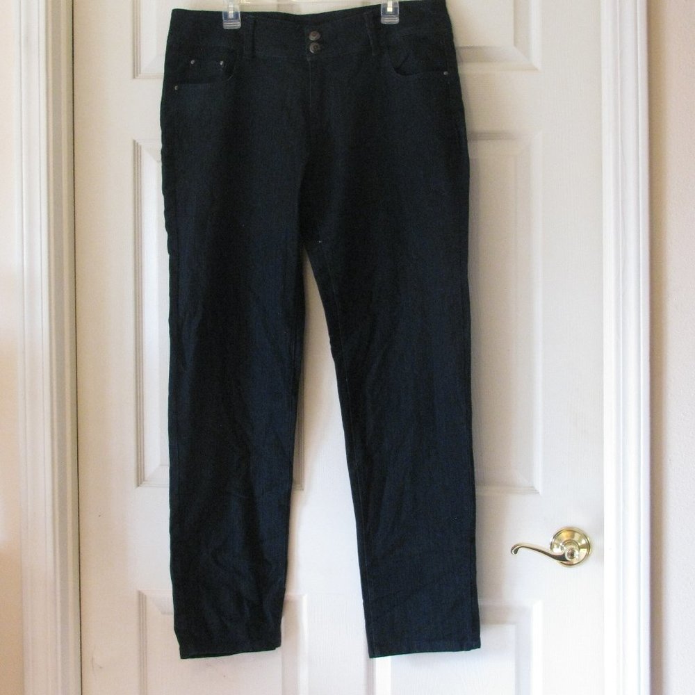 H & S Hollywood Star Jeans Size 20 Dark Wash Straight Leg 33" Inseam